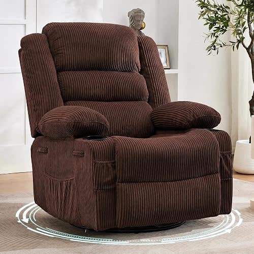 Garvee Rocking Recliner Chair for Adults Wide 360° Swivel Rocker
