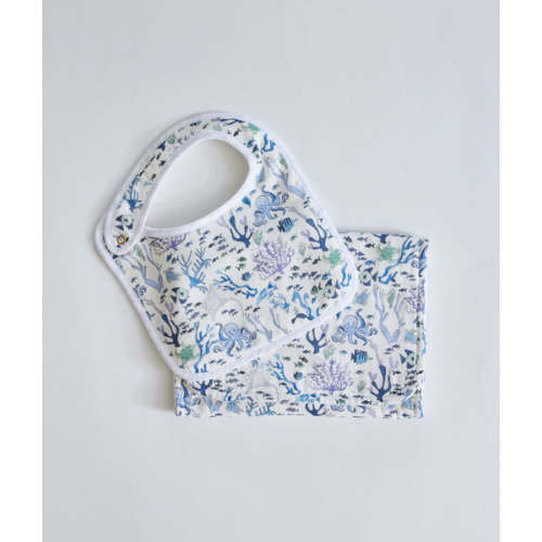 Coral Reef Bundle Set | Bib, Burp Cloth & Blanket