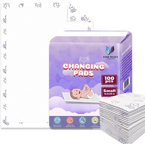 Disposable Baby Changing Pad Liners 13.5"x18" – 100 Pack, Soft, Waterproof & Ultra Absorbent for Mess-Free Diaper Changes