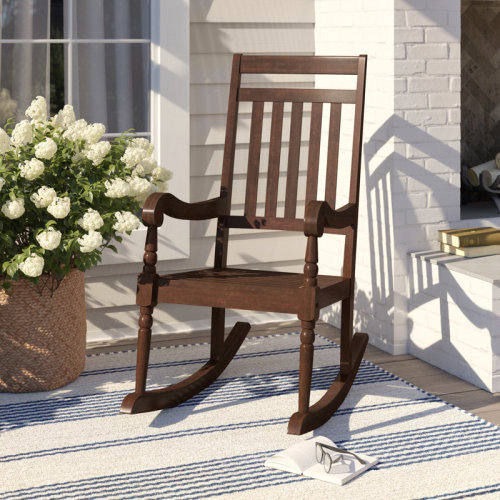 Three Posts™ Lanza Rocking Solid Wood Chair & Reviews | Wayfair