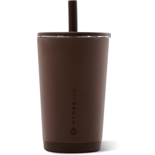 HydroJug Everyday Tumbler 14 oz, Ceramic-Lined Straw Cup, Chestnut