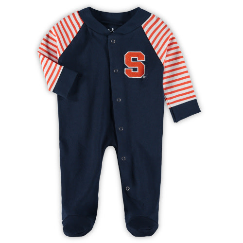 Infant Navy Syracuse Orange Little Snap Sleeper