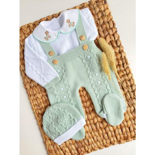 Personalized Going home Outfit-Newborn Boy Spanish Newborn Firs Outfit-Baby boy knit Coming Home Outfit-Baby knitted footie baby Horse Theme