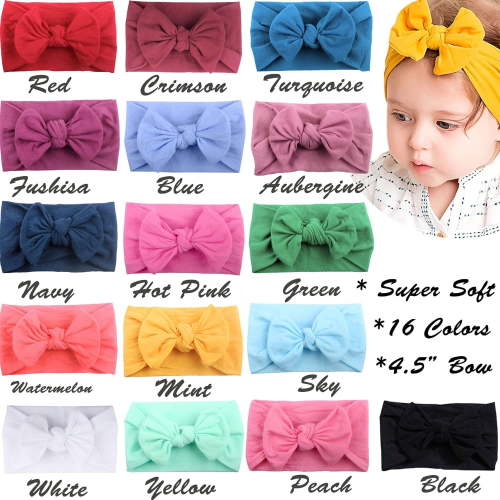JOYOYO 16 PCS 4.5Inch Baby Nylon Headbands Hairbands Hair Bow Elastics for Baby Girls Newborn Infant Toddlers Kids