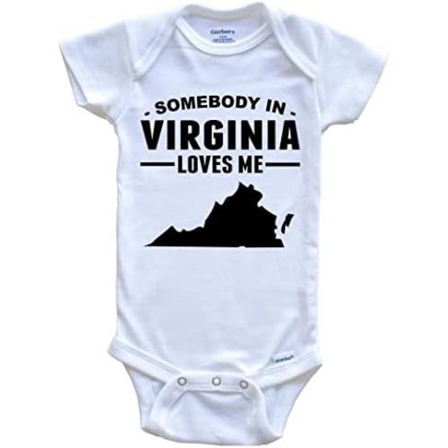 Somebody in Virginia Loves Me One Piece Baby Bodysuit - Virginia Baby Bodysuit