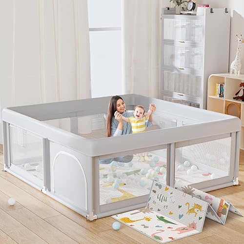 Baby Playpen with Mat Small Playpen for Babies and Toddlers 50 x 50 inch Baby Fence Playards