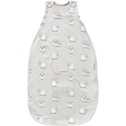 Woolino 4 Season Sleep Sack - Ultimate Merino Wool and Organic Cotton Sleeping Bag - Two-Way Zipper Adjustable Universal Size Sleep Sack for Baby (2-24 Months) - Sheep