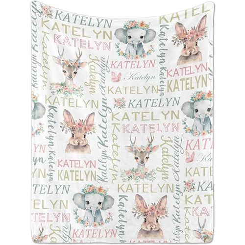 Personalized Baby Blanket - Custom With Name for Girls and Boys, Super Soft Plush Fleece, Personalized Gifts for Newborn