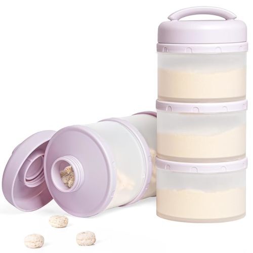 Termichy Stackable Formula Dispenser Portable Milk Powder Container, 2 Pack, Light Purple