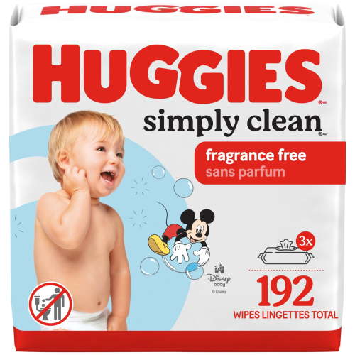 Huggies Simply Clean Baby Wipes, UNSCENTED, 3 Flip Top Packs, 192 Wipes - Walmart.ca