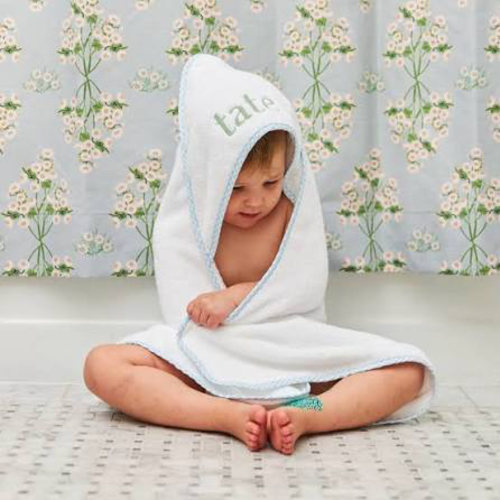 Weenie Baby Hooded Towel - Light Blue Gingham on White