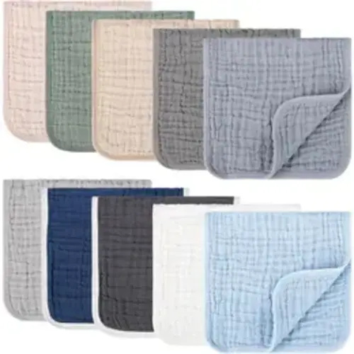 Soft Absorbent Muslin Burp Cloths 10 Pack | 20x10 Inch Mixed Color Baby Burping Rags - TikTok Shop