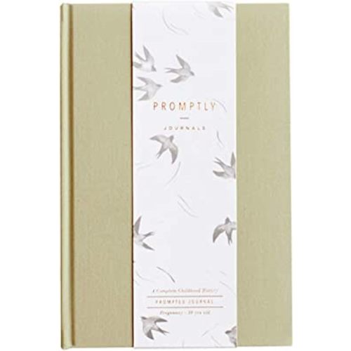 Promptly Journals, A Complete Childhood History: From Pregnancy to 18 Years Old (Sage Green, Linen) | Baby Book and Pregnancy Journal | Baby Memory Book