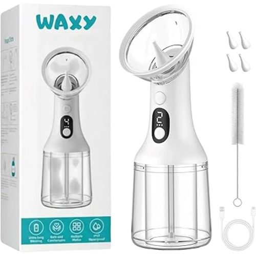 Ear Cleaner, Ear Cleaning Kit with 4 Pressure Modes, One-Piece Tank, Fective & Safe Gentle Ear Cleaner Irrigation Flushing System, Long-Lasting Battery Life (White)