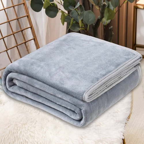 Tyidzon Throw Blanket, 29x39" Soft Fleece Throw Blanket for Couch Fluffy Double Layer Nap Blankets for Home Room Sofa Bed Decor, Gray