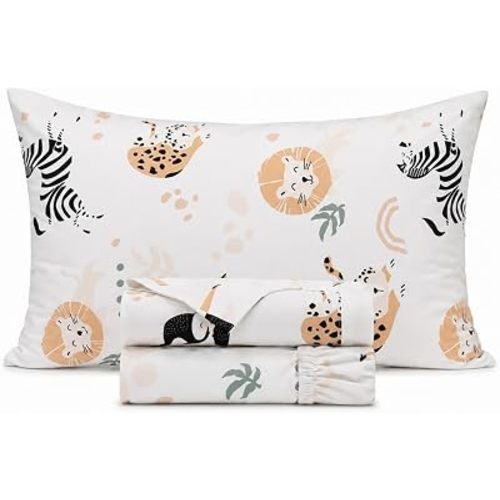 100% Cotton 210TC 3PC Bedding Set Twin Themed Kids Bedsheet - Jungle Safari
