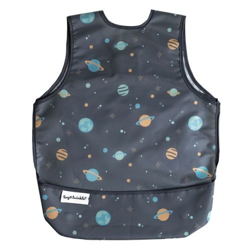 Tiny Twinkle Mess-Proof and Waterproof Baby Bib/Apron, Machine Washable and BPA-Free (Space, Large 2-4 Years)
