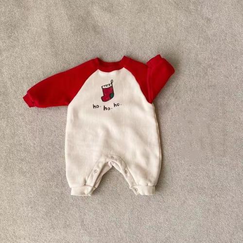 Baby Christmas Fleece-lined Jumpsuit