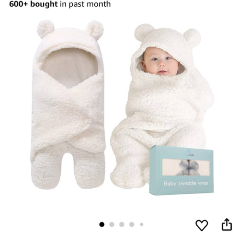 Baby Swaddle Blanket | Ultra-Soft Plush Essential for Infants 0-6 Months | Receiving Swaddling Wrap White | Ideal for Baby Boy Accessories and Newborn Registry | Perfect Baby Girl Shower Gift