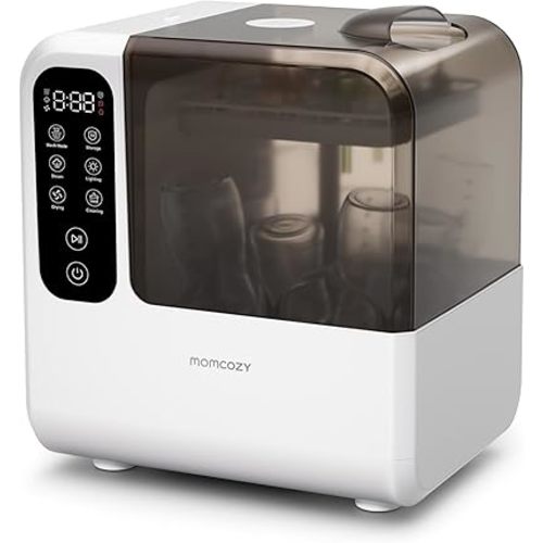 Momcozy DeepClean Bottle Washer, 8 Bottles Large Capacity, Precision Cleaning for Pump Parts and Feeding Accessories, Self Cleaning Auto All in One Baby Bottle Washer, Sterilizer & Dryer