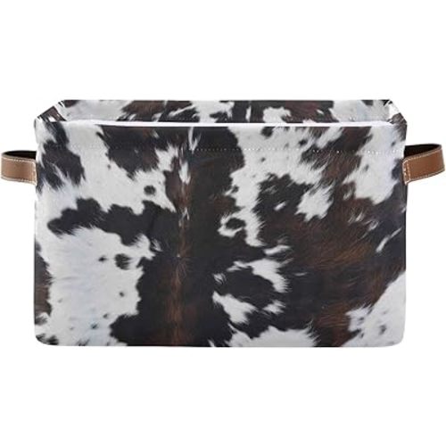 Cow Rectangular Storage Basket Organizer Bin Shelf Baskets For Clothes Gifts For Home Office Dorm