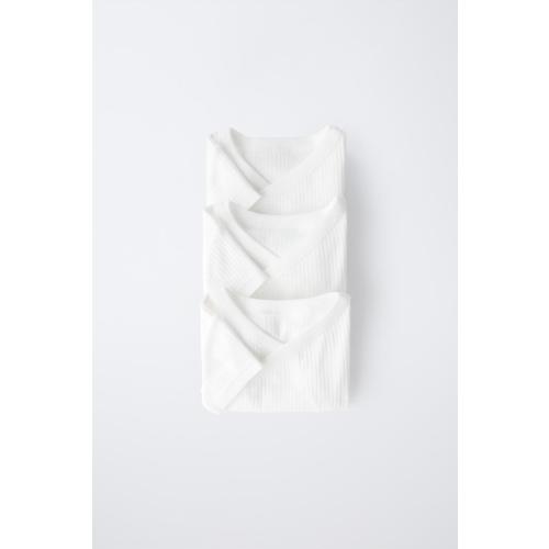 THREE-PACK OF SHORT SLEEVE KIMONO NECK BODYSUITS - White | ZARA United States