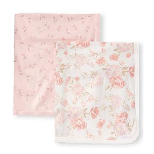 Little Me Baby Girls Floral Receiving Blanket 2-Pack