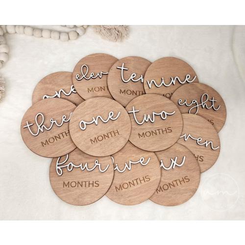 3D Baby Monthly Milestone Markers, Monthly Milestone Disks For Baby, Hello World Sign, Baby Shower Gift, Personalized Baby Milestone Cards