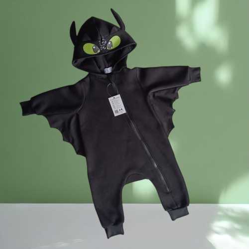 Personalized Baby black dragon romper, Halloween toddler dragon hoodie romper, black dragon baby shower gift