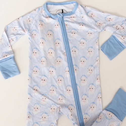 Sleepy Santa Blue Zipper Sleeper – Little River Kids Boutique
