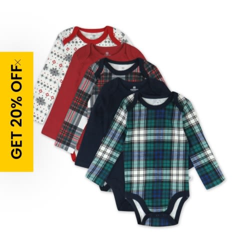 5-Pack Organic Cotton Long Sleeve Bodysuits | Honest Baby Clothing