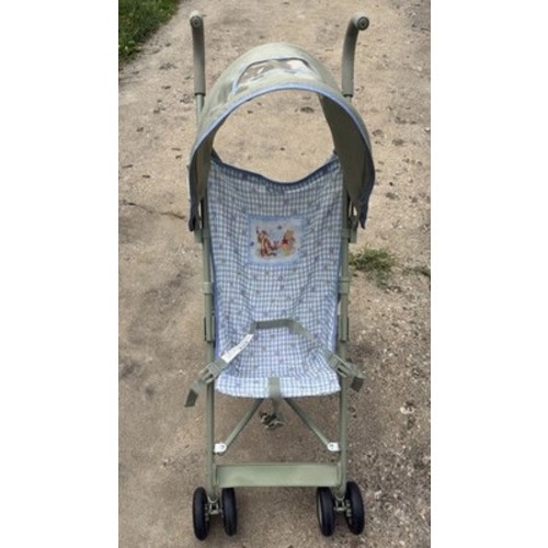 Vintage Disney Winnie The Pooh Tigger Umbrella Stroller Blue Plaid Y2K Retro