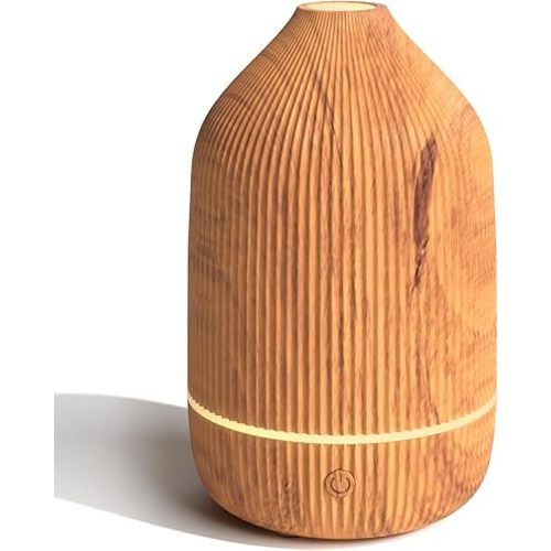 Essential Oil Diffuser, 100ml Aromatherapy Diffuser, Mini Ultrasonic Diffuser for Essential Oil, Home, Office, Cool Mist Humidifier with 7 Led Light, Auto Shut-Off, White