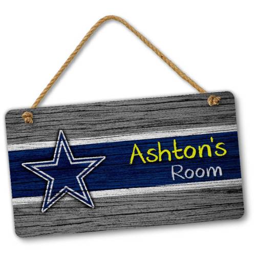 Personalized Name NFL Football Dallas Cowboys Bedroom Door and Wall Hanging Sign, Custom Room Sign, Room Decor