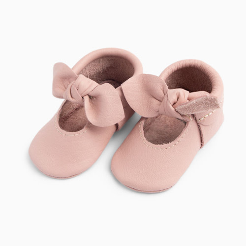 Freshly Picked Knotted Bow Moccasins - Blush, 1