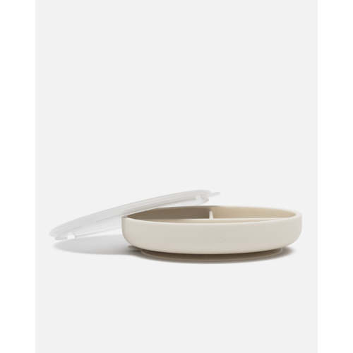 Suction Plate + Lid  / Oatmeal