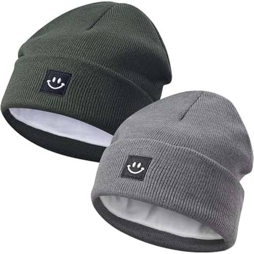 Amazon.com: MaxNova 2 Pack Baby Beanie Fleece Lined Knit Toddler Hat for Girls Boys 0-8 Years