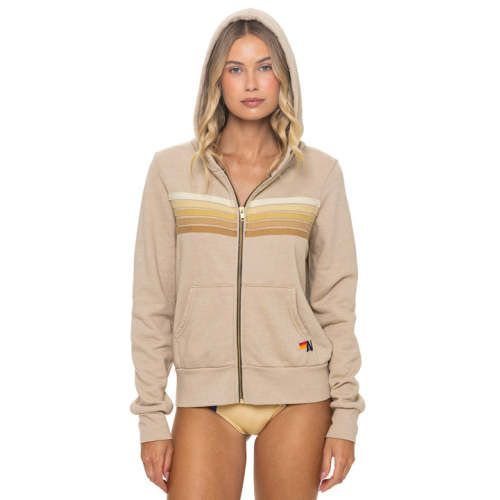 5 STRIPE HOODIE - SAND // TAN