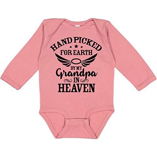 inktastic Handpicked for Earth By My Grandpa in Heaven Angel Long Sleeve Creeper