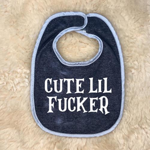 Cute Lil Fucker Baby Bib, Gift Rude Funny Sassy Spooky Witchy, Unisex Infant Newborn Baby Toddler