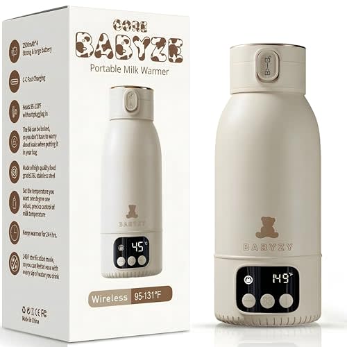 Portable Bottle Warmer 17oz – Baby Bottle Warmer for Breast Milk & Formula, Fast Heating with Smart Temperature Control, Long Battery Life, Cordless for Travel, Car & Outdoor Baby Feeding