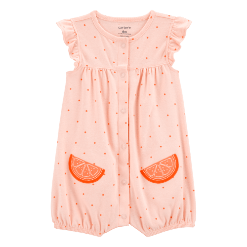 Baby Cotton Short-Sleeve Romper - Orange - Carter's | Carter's