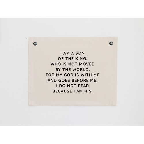 I Am A Son of the King Nursery Banner, Christian Boy Nursery Decor, Bible Verse Banner, Christian Tapestry, Kid's Room Scripture Flag