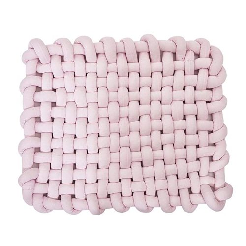 Wonder Space Knotted Braided Plush Mat - Grey