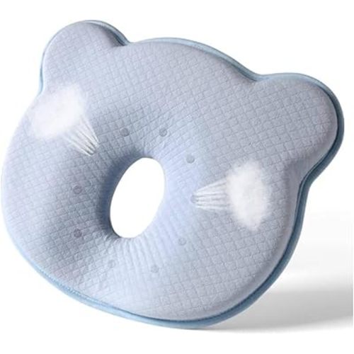 Memory Foam Baby Travel Cushion,Portable Cute Cartoon Bear Soft and Cozy, Breathable Set,Cushion for Infant Support,Head and Neck Support