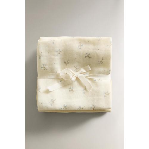 SET OF BABY MUSLIN CLOTHS MINI FLOWER (SET OF 3)