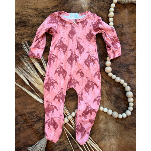 Pink bronc rider baby sleeper