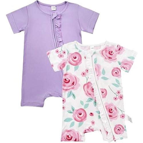 Bow Dream Baby Girl Romper 2 pack Bamboo Rayon Baby Clothes Baby Boy Short Sleeve Jumper One-Piece Rompers Summer