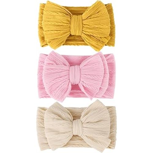 Baby Bows Headbands Nylon Baby Girl Headbands Soft Handmade Hairbands Toddler Hair Accessories for Girls Baby Newborn Infant Kids