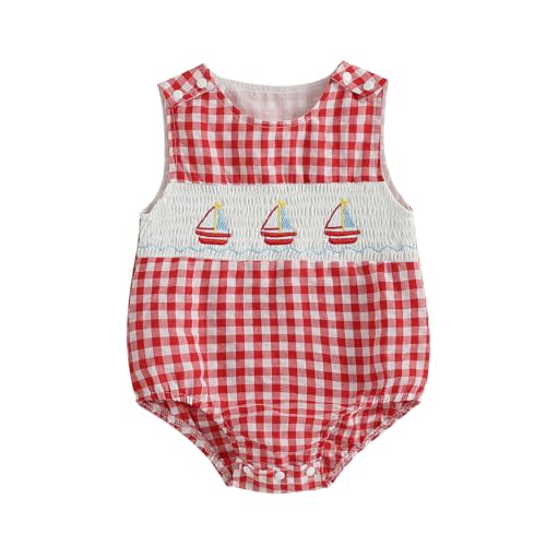 Baby Girl Boy Summer Clothes Sailing Boat Short Sleeve Romper Bodysuit Newborn Infant Outfit 0 3 6 9 12 18 Months